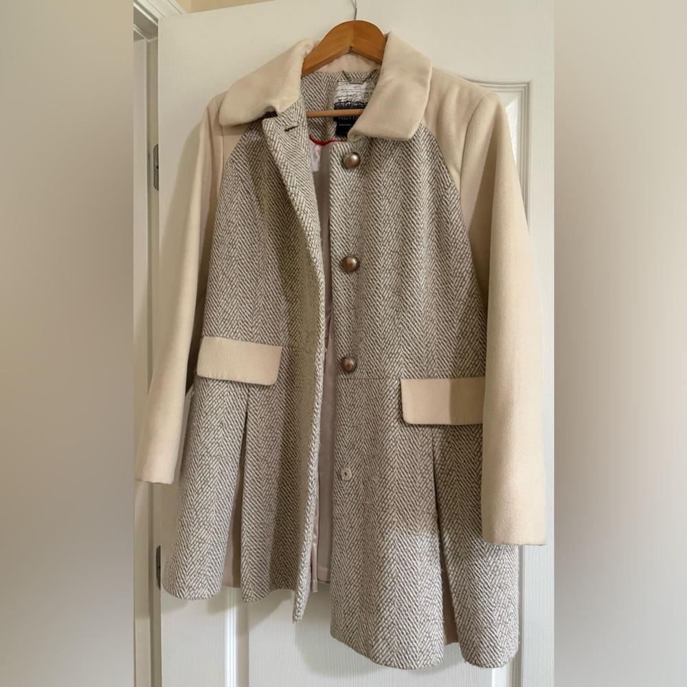 Kensie Cream and grey Knit Coat XL